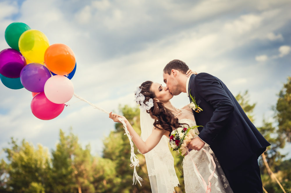 Brautpaarshooting Hochzeitsluftballons