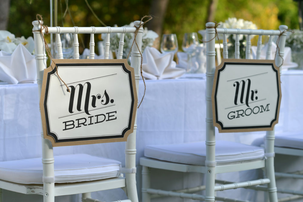 All White Hochzeit Vintage